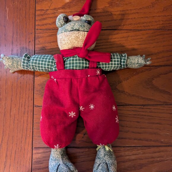 Sterling, Inc. Stuffed Frog Santa Christmas Shelf Sitter Sandbag Plush 12-inch - Picture 6 of 6